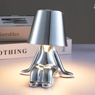 Bedside USB Chargeable Lamp Thinker Silver Edition