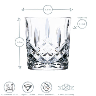 340ml Crystal Orchestra Whisky Glasses - Pack of Six