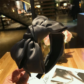 Solid Bowknot wide Hairbands Hair Accessories