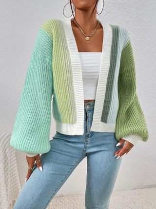 Women's Patchwork Design Fashion Loose Cardigan