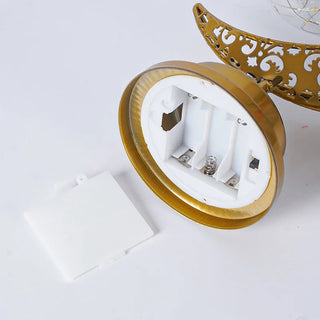 Ramadan Decoration LED Iron Moon Lamp Star Hollow Metal Bedroom Table Lamps Night Light Muslim Crescent