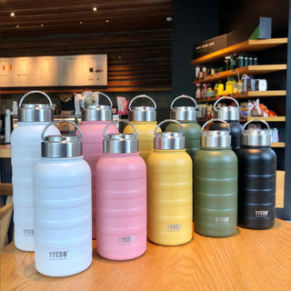 Tyeso Thermos Water Bottle 1000ml 750ml 360ml Double Stainless Steel Vacuum Flask