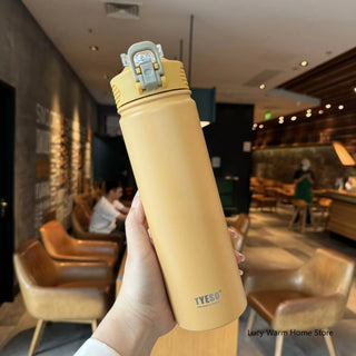 Thermal Water Bottle with Straw 750/600ML Stainless Steel Bottle Keeps Cold and Heat High Capacity Thermal Mug Thermos Bottle
