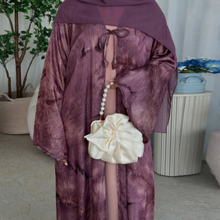 Tie-dye Printed Kaftan Robe Cardigan style Kimono Abaya dress