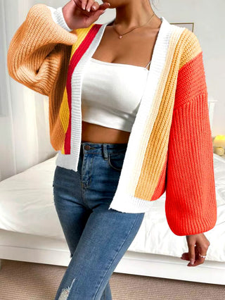 Women's Patchwork Design Fashion Loose Cardigan