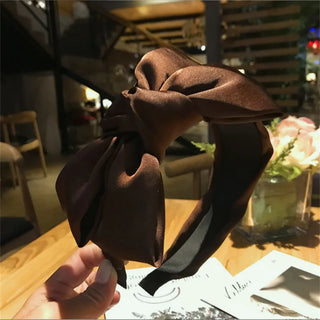 Solid Bowknot wide Hairbands Hair Accessories
