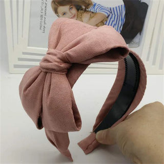 Solid Bowknot wide Hairbands Hair Accessories