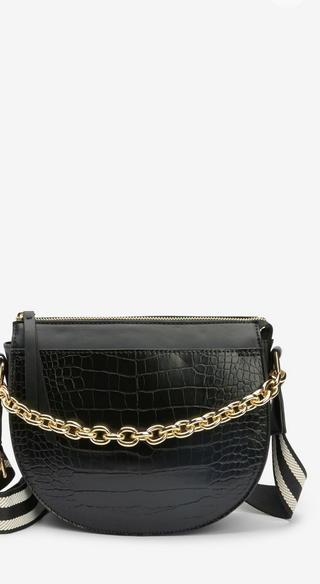 Croc black saddle chain cross body bag - Premium women accessories from NEXT - Just £18! Shop now at hstrends