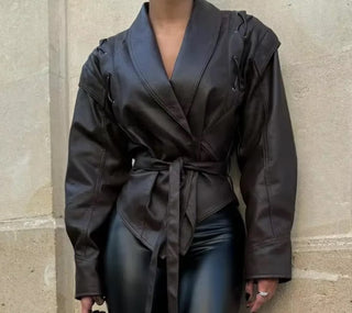 Women’s Faux Leather Motorcycle Coat