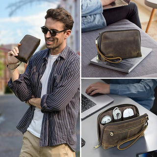 CONTACT Men Genuine Leather Clutch Wallet Organizer Storage Bag