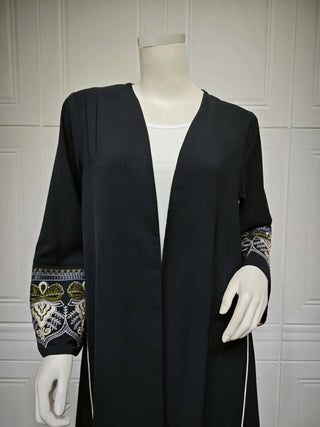 Cardigan style Modest abaya Embroidery Sleeve Design