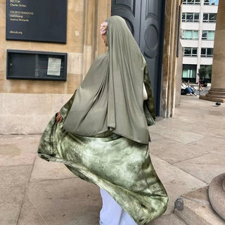 Tie-dye Printed Kaftan Robe Cardigan style Kimono Abaya dress