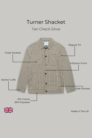 Turner Shacket - Tan Check Silvia