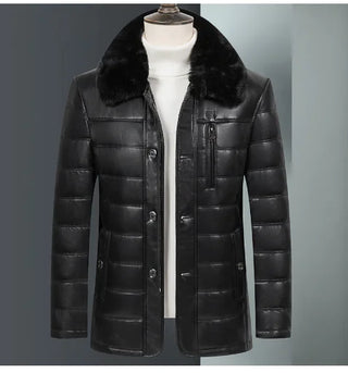 Men's Winter Jacket with Fox Fur Collar (Thick Coat)