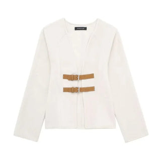 Creamy-White Street Fashion Top / Coat