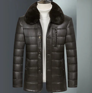 Men's Winter Jacket with Fox Fur Collar (Thick Coat)