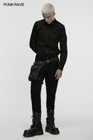 Punk Rave Cyberpunk Chain & Skull Hardware Waist–Leg Bag