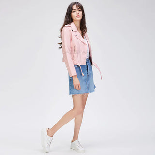 Short PU Leather Jacket - Biker Style