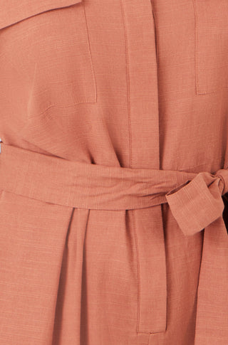 Yumi Brown Utility Relaxed Jumpsuit