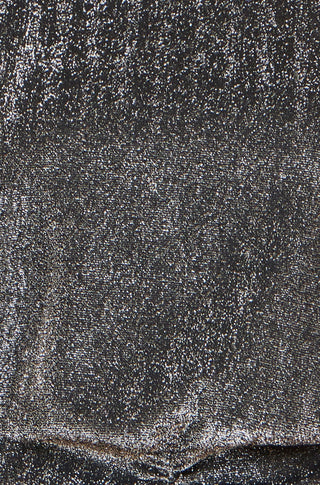 Yumi Black Metallic Stretch Ruched Hem Top