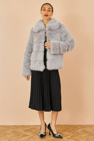 Yumi Grey Luxe Faur Fur Coat