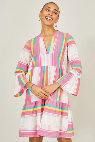 Yumi Multicolour Cotton Stripe Tunic