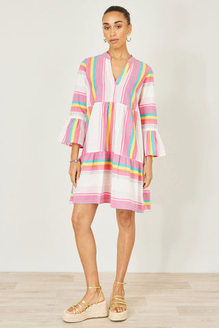 Yumi Multicolour Cotton Stripe Tunic