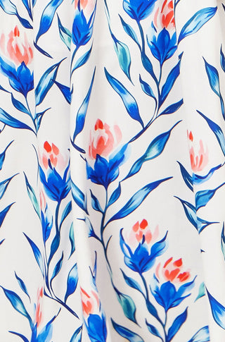 Yumi White Floral Print Maxi Sun Dress