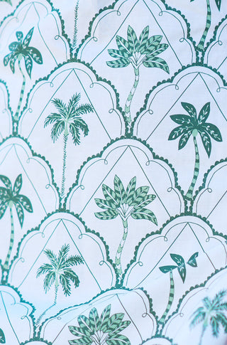 Yumi White Palm Tree Cotton Shift Mini Dress