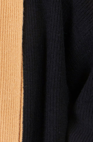 Yumi Black Open Cardigan With Contrast Border