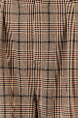 Yumi Brown Check Wide Leg Trousers