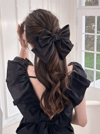 Triple satin bow hair clip