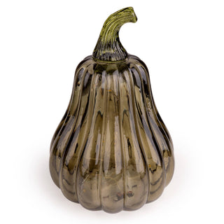 Tall LED Glass Pumpkin - Green