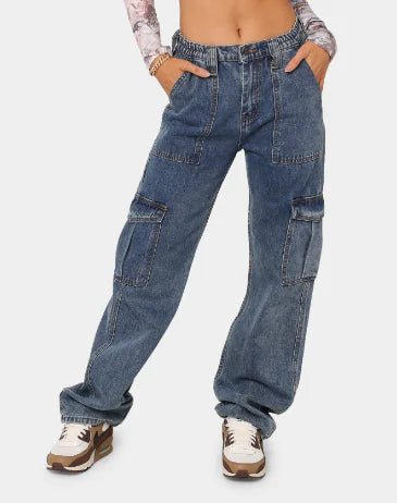 All - Day multi pocket long Straight Denim - Hstrends