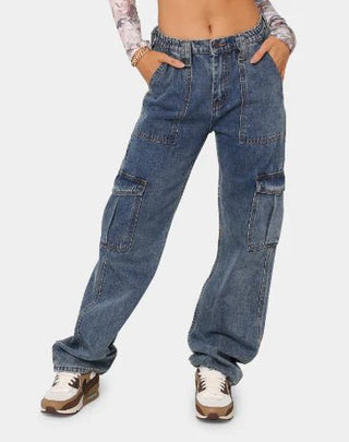 All - Day multi pocket long Straight Denim - Hstrends