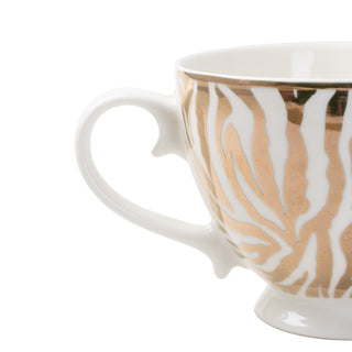 Animal Luxe Footed Mug Zebra Print Gold - Hstrends