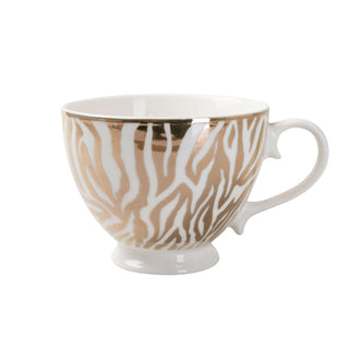 Animal Luxe Footed Mug Zebra Print Gold - Hstrends