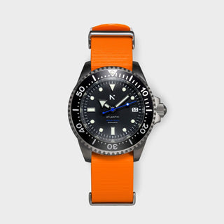 'Atlantic' Dive Watch (40mm) | Flare Orange NATO - Hstrends