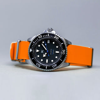 'Atlantic' Dive Watch (40mm) | Flare Orange NATO - Hstrends