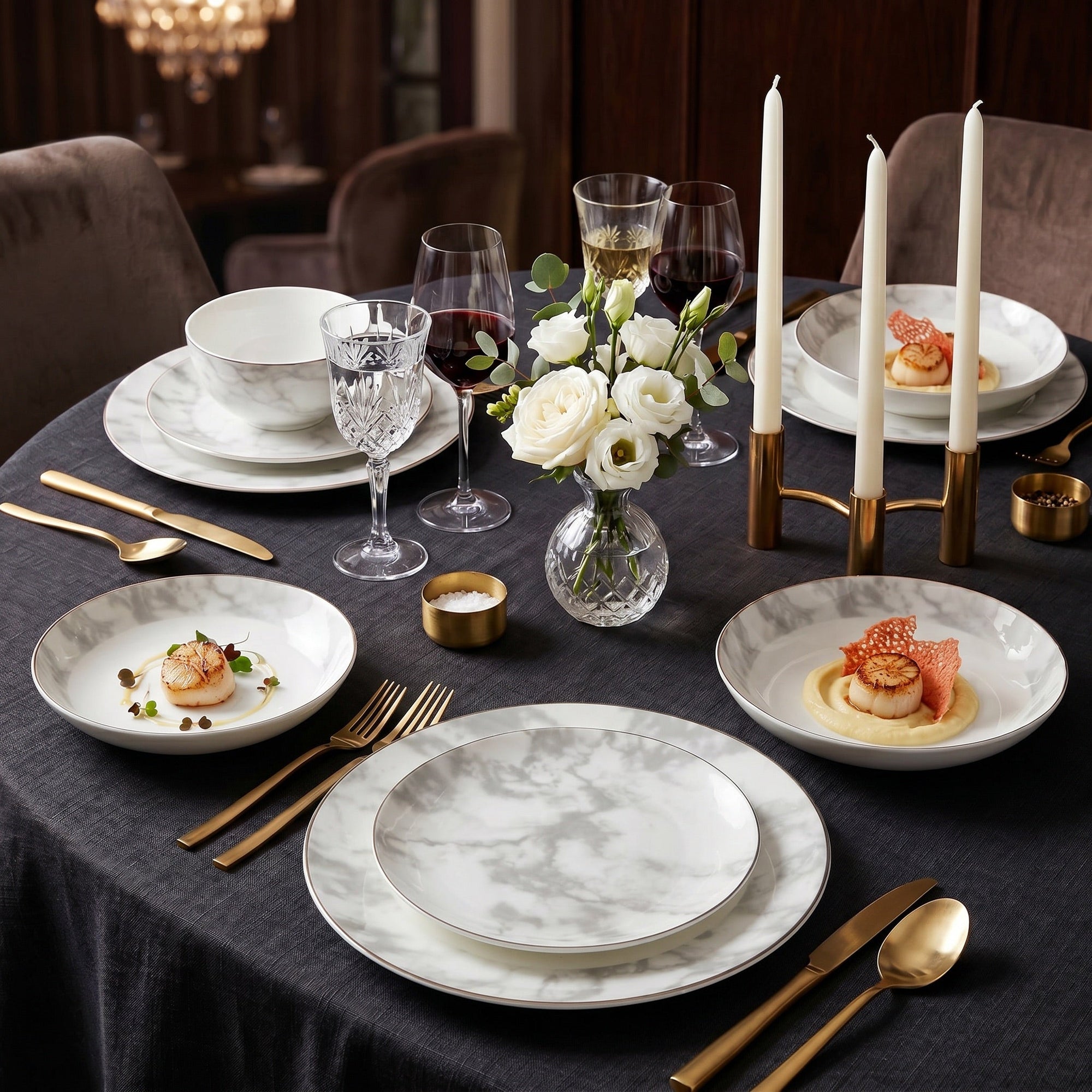 Aurelia 16-Piece Fine Bone China Dinner Set - Hstrends