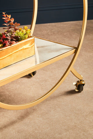 Avantis White Marble And Gold 2 Tier Drinks Trolley - Hstrends