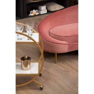 Avantis White Marble And Gold 2 Tier Drinks Trolley - Hstrends