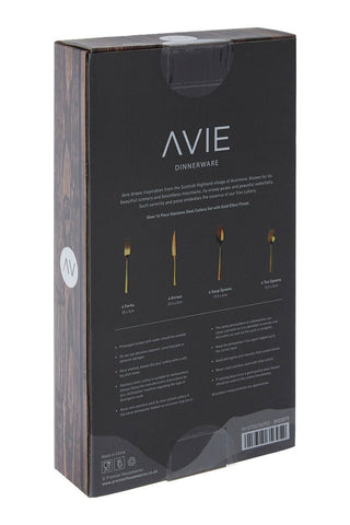 Avie Glow 16 Piece Gold Cutlery Set - Hstrends