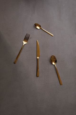 Avie Glow 16 Piece Gold Cutlery Set - Hstrends