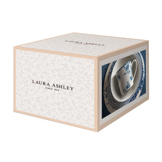 Laura Ashley Ensemble de 4 bols à roses en porcelaine verte en bleu et blanc