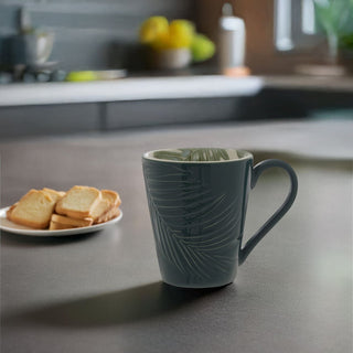 Bali Dark Green Leaf Design Mug - Hstrends