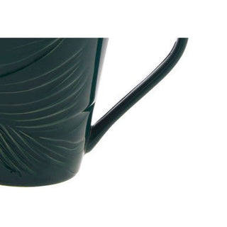 Bali Dark Green Leaf Design Mug - Hstrends
