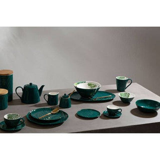 Bali Dark Green Leaf Design Mug - Hstrends