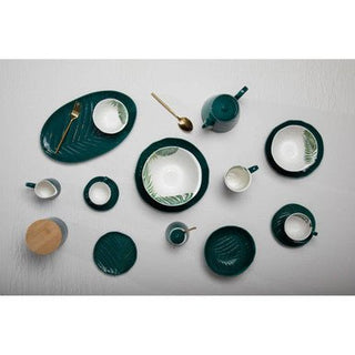 Bali Dark Green Leaf Design Mug - Hstrends