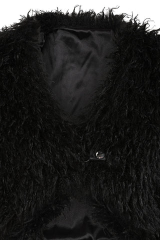 Banned Zafira Black Faux Fur Cropped Jacket - Hstrends